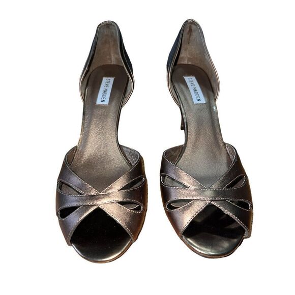 Steve Madden Eskapade Bronze Leather Peep Toe Heels Womens Size 10 NEW - Picture 3 of 10